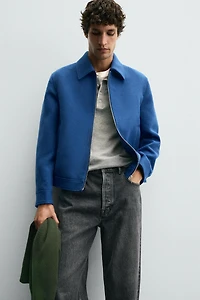 ZIP-UP WOOL EFFECT JACKET