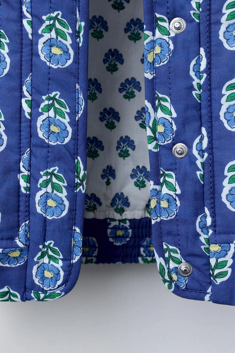 FLORAL PRINT PADDED JACKET