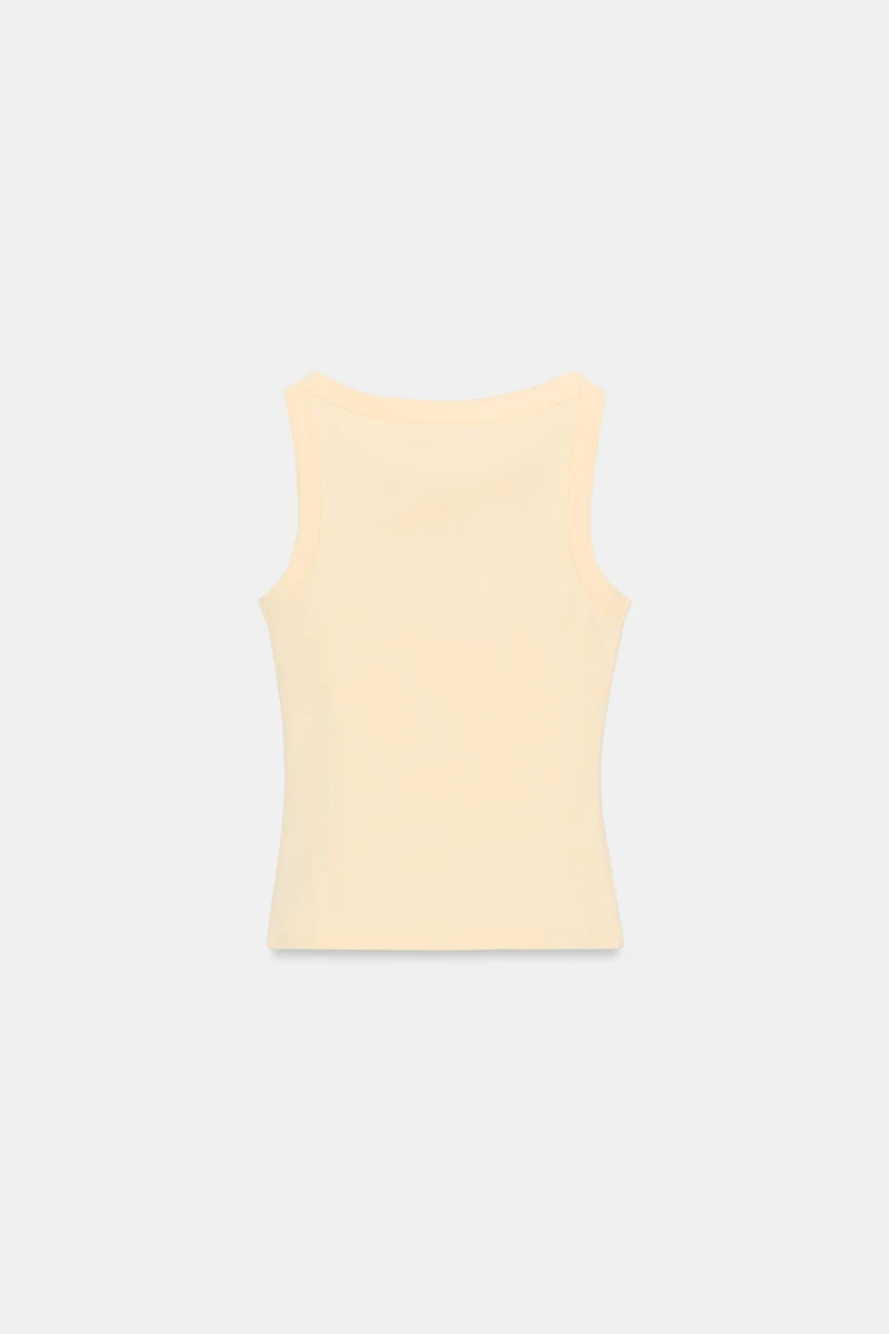 COTTON SLEEVELESS T-SHIRT