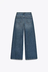 TRF HIGH WAIST CROSSOVER WIDE LEG JEANS