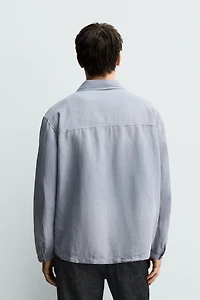 COTTON LINEN BLEND POLO SHIRT
