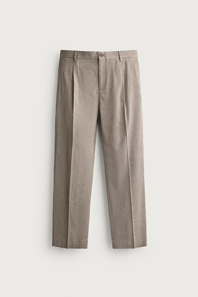 REGULAR FIT PINSTRIPE SUIT TROUSERS