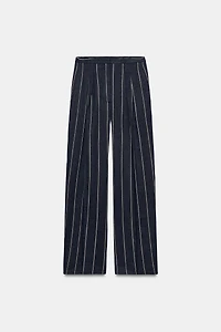 PANTALON À RAYURES EN LIN ZW COLLECTION