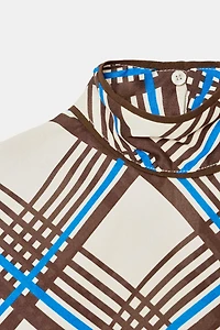 PLAID HIGH-NECK SHIRT