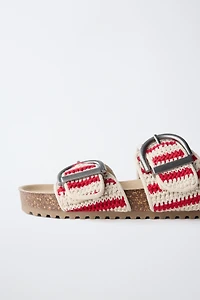 CROCHETED BUCKLE SANDALS