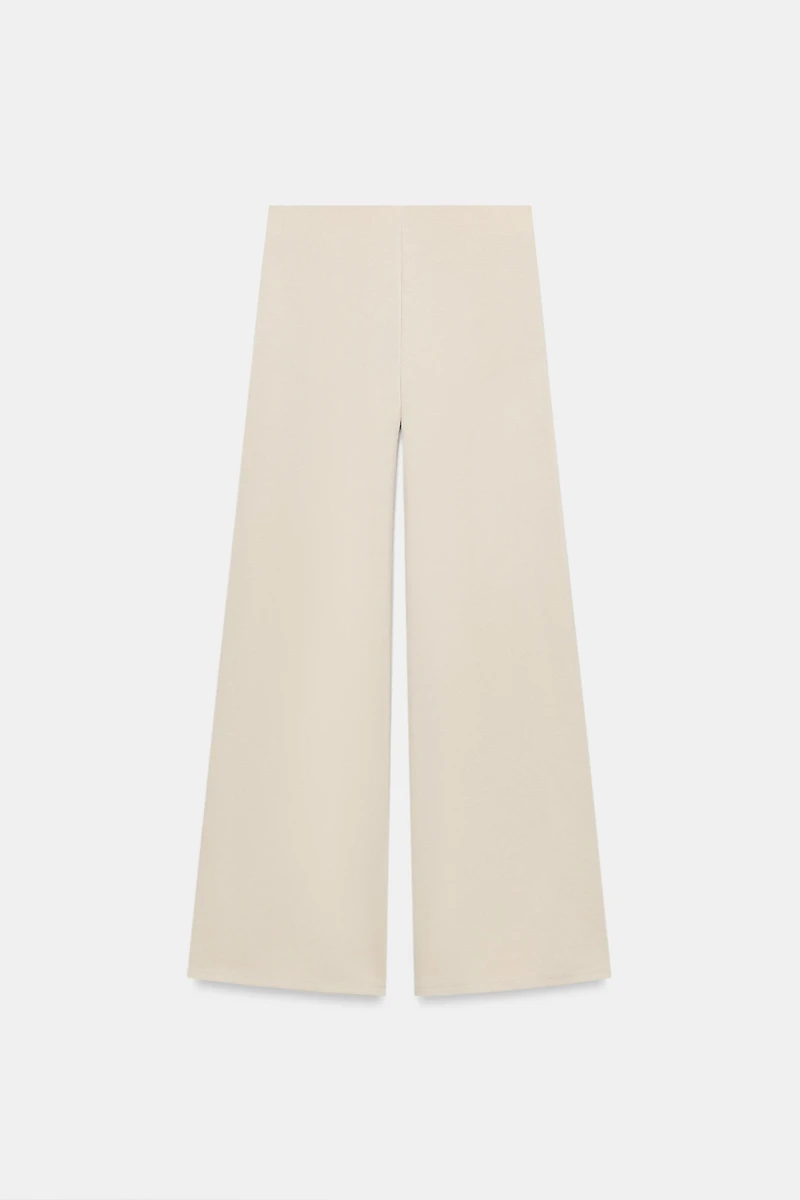 PIQUÉ STRAIGHT LEG PANTS WITH BUTTONS