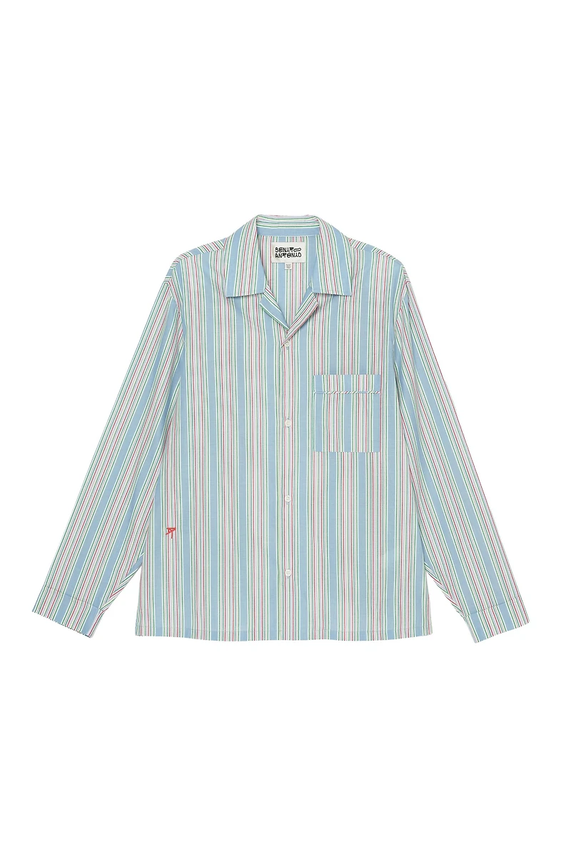 RELAXED FIT STRIPED JACQUARD SHIRT