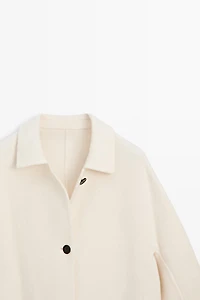 Medium single-breasted wool blend coat