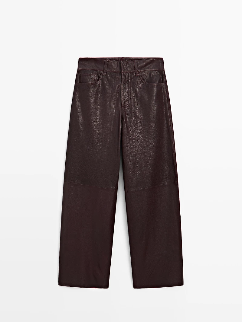 Sheepskin leather trousers with nappa finish