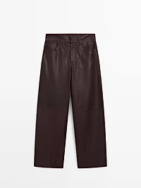 Sheepskin leather trousers with nappa finish
