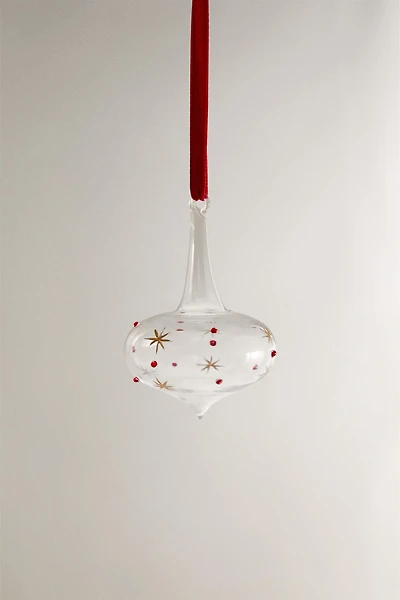 BOROSILICATE GLASS SPINNING TOP CHRISTMAS TREE ORNAMENT