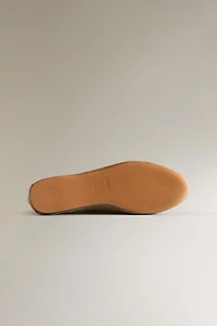 SPLIT LEATHER BALLET FLATS