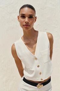 SLEEVELESS CREPE TOP