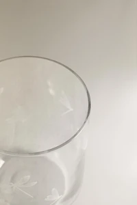 VERRE MOTIF LIBELLULE