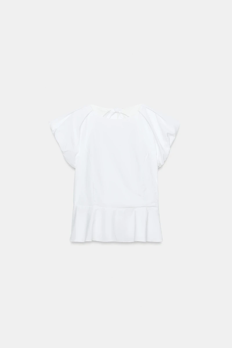 POPLIN PEPLUM TOP