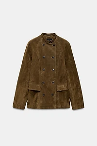 100% SUEDE LEATHER FITTED JACKET