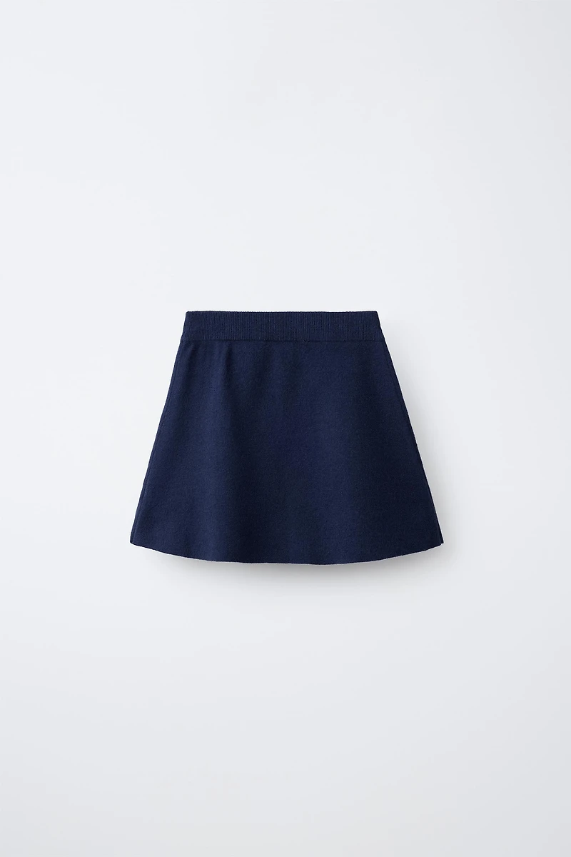 PLEATED KNIT SKIRT