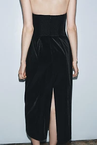 ROBE BUSTIER EN VELOURS ZW COLLECTION LIMITED EDITION