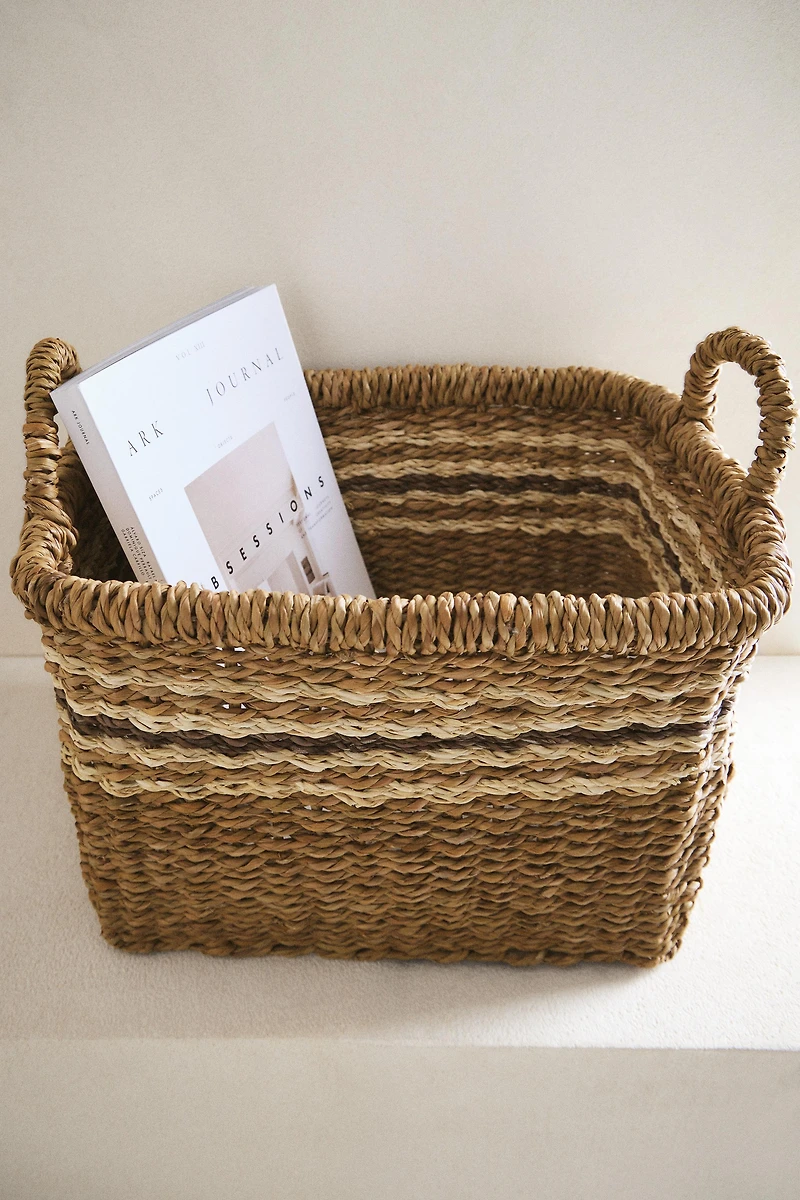 RECTANGULAR STRIPED BASKET
