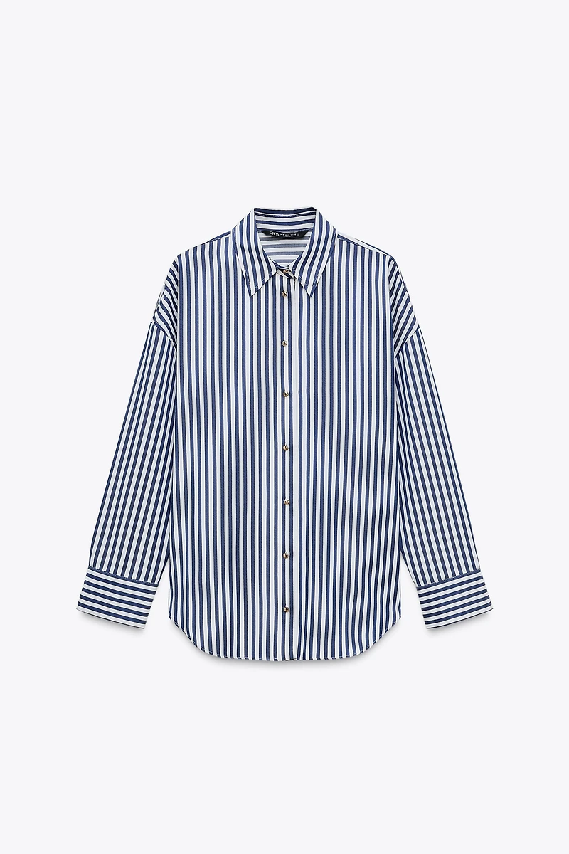 STRIPED SHIRT WITH METALLIC THREAD