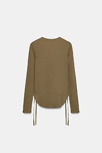 RUSTIC T-SHIRT WITH DRAWSTRINGS