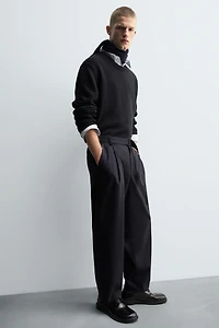 RELAXED FIT BELTED PANTS