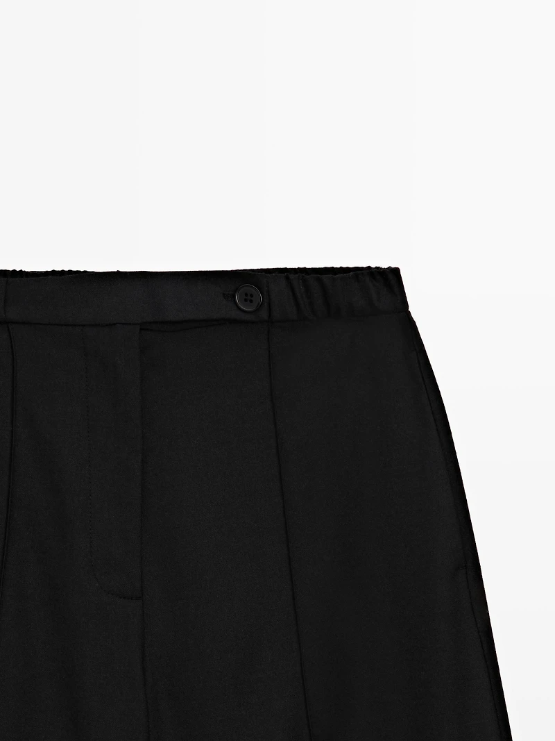 Barrel fit trousers with elasticated waistband