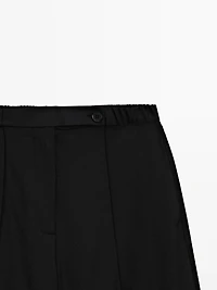Barrel fit trousers with elasticated waistband