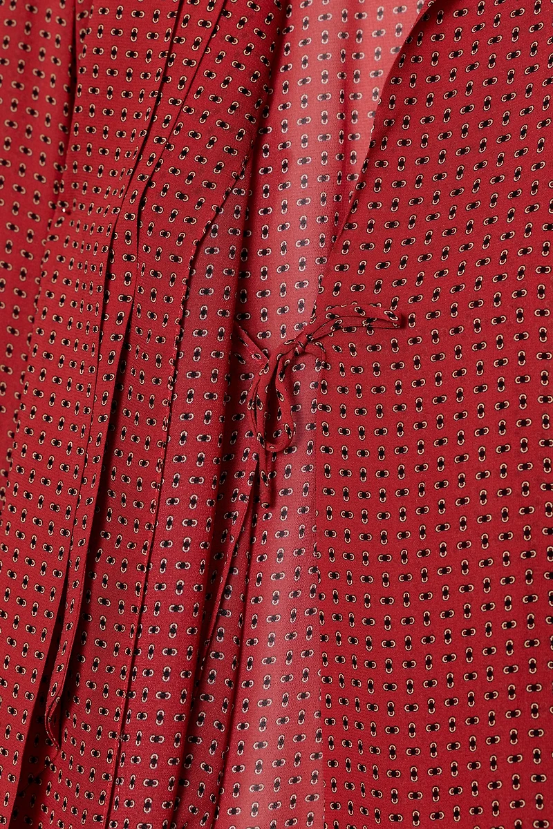 PRINTED BLOUSE WITH TIES ZW COLLECTION