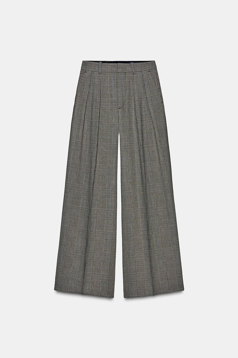 PANTALON À CARREAUX PINCES ZW COLLECTION