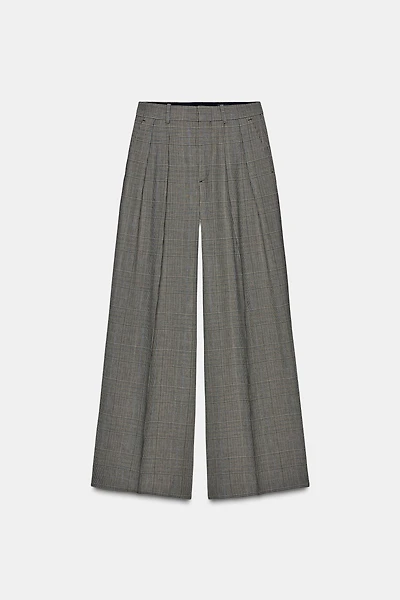 PANTALON À CARREAUX PINCES ZW COLLECTION