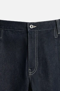 BELTED BAGGY FIT DENIM SHORTS