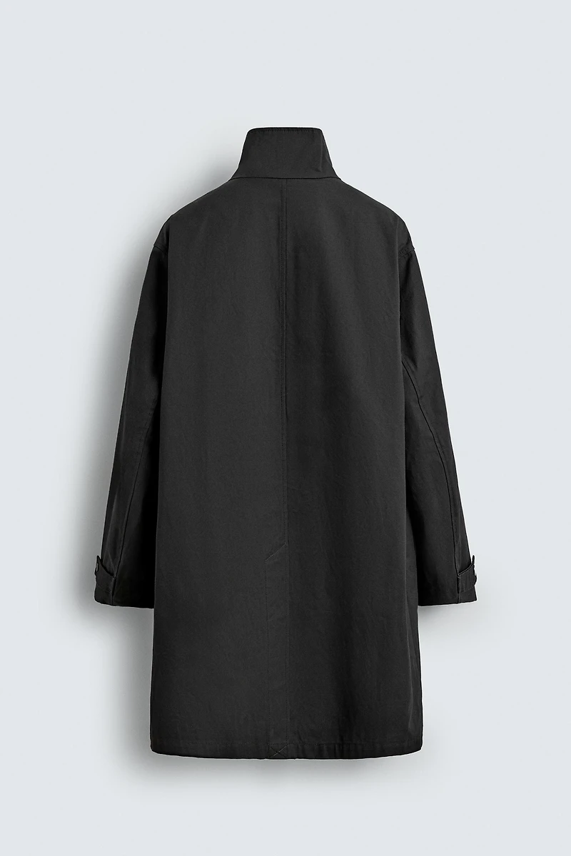 WAXED FINISH TRENCH COAT