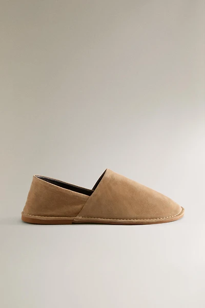 LEATHER FOLDABLE-HEEL SLIPPERS