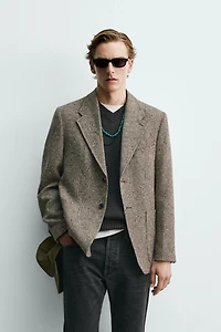 BLAZER STRUCTURÉ LAINE - COTON AARON LEVINE X ZARA