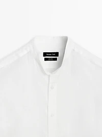 Regular-fit shirt with stand collar