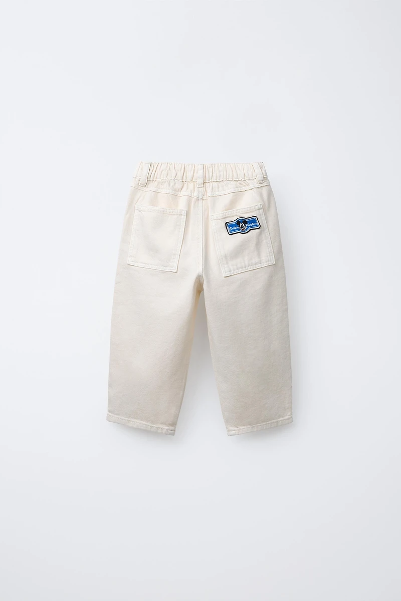 MICKEY MOUSE © DISNEY TWILL BAGGY PATCH PANTS
