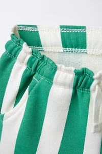 BERMUDA EN MOLLETON STRAIGHT À RAYURES