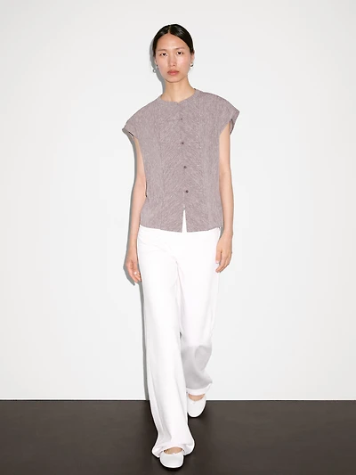 Flowing blouse with bib detail