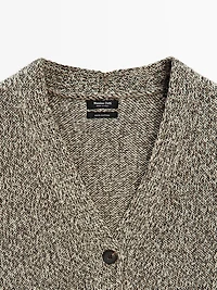 Veste sans manches en maille moulinée à col V