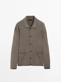 Cotton blend knit cardigan