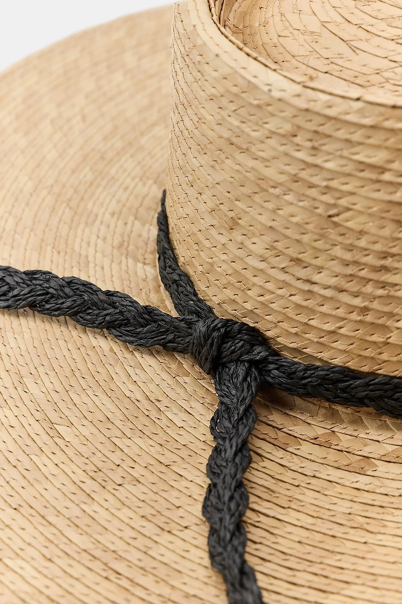 100% STRAW HAT WITH CONTRASTING BAND