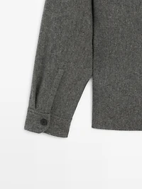 Surchemise poches en laine mélangée