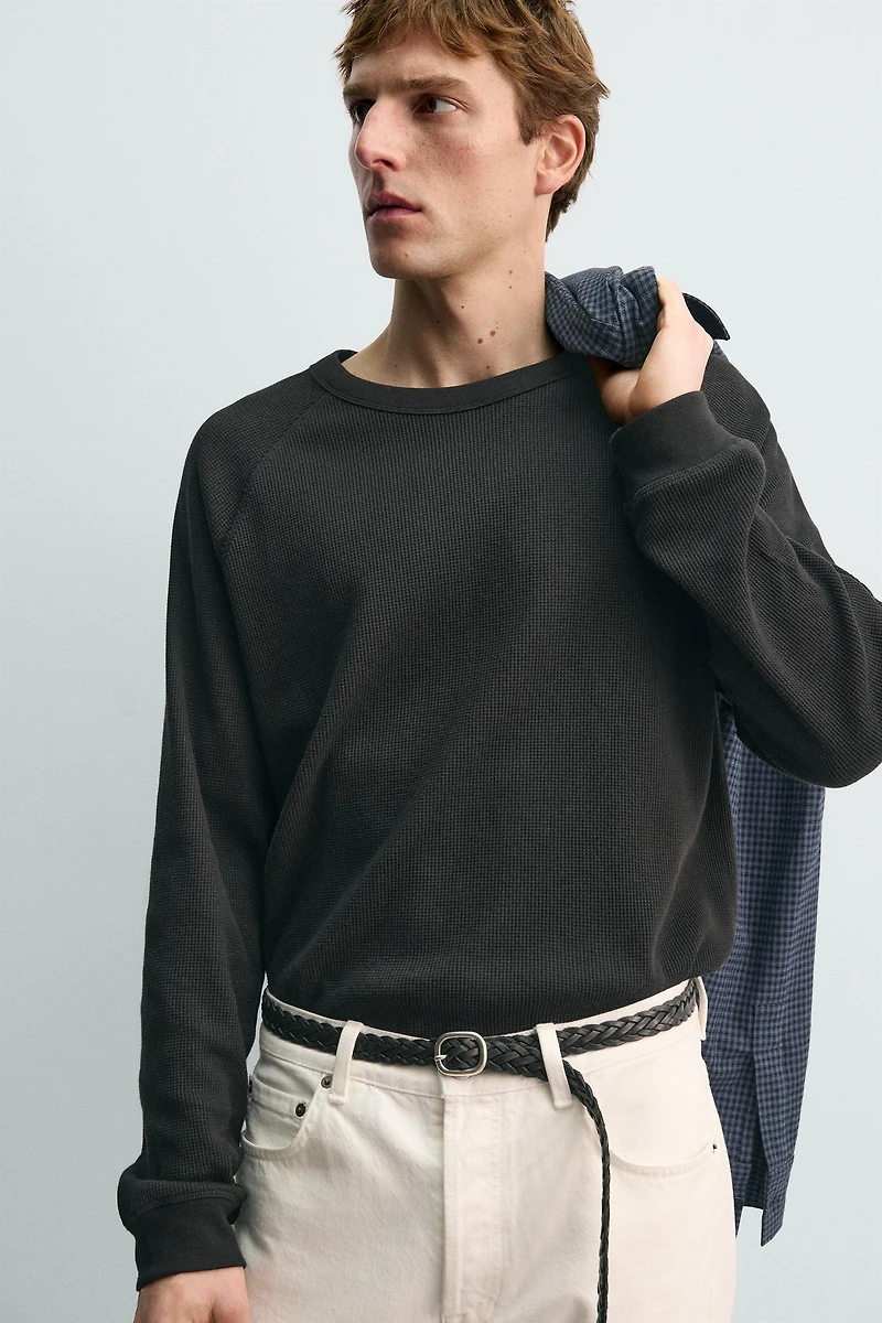 AARON LEVINE X ZARA WAFFLE TEXTURE T-SHIRT