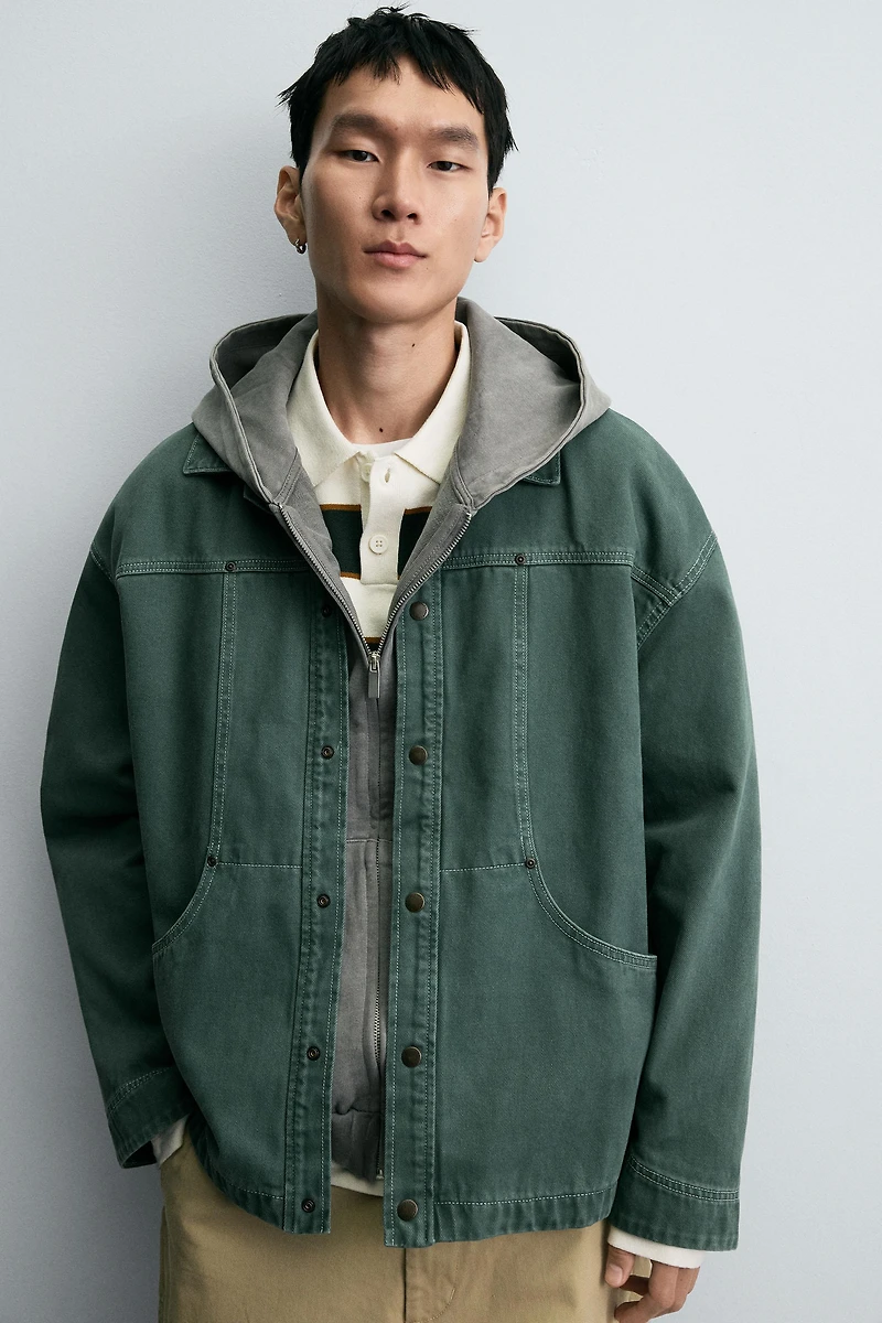 WASHED TEXTURED OVERSHIRT
