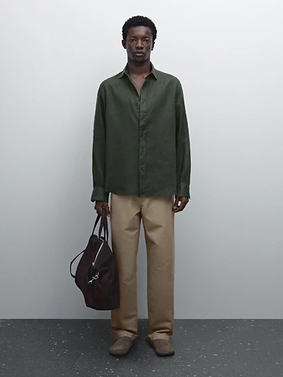 100% linen slim fit shirt