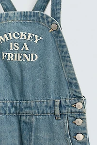 SALOPETTE DENIM BRODERIES MICKEY MOUSE HARRY LAMBERT FOR ZARA X DISNEY