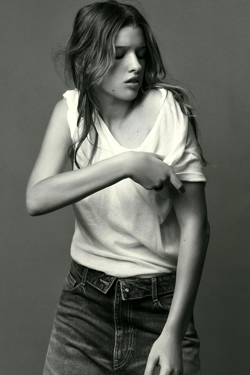 JEAN TAILLE MOYENNE TRF CEINTURE PLIÉE