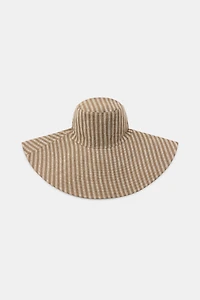 REVERSIBLE 100% LINEN STRIPED HAT