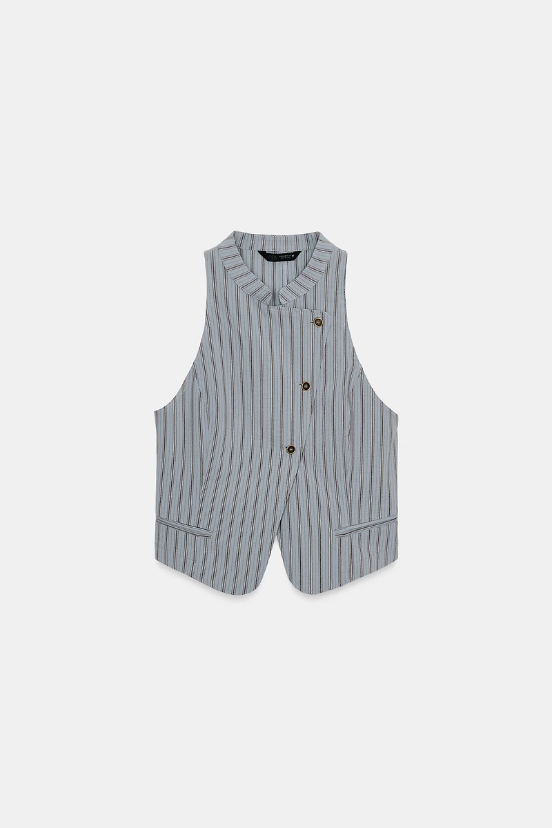 STRIPED WRAP VEST